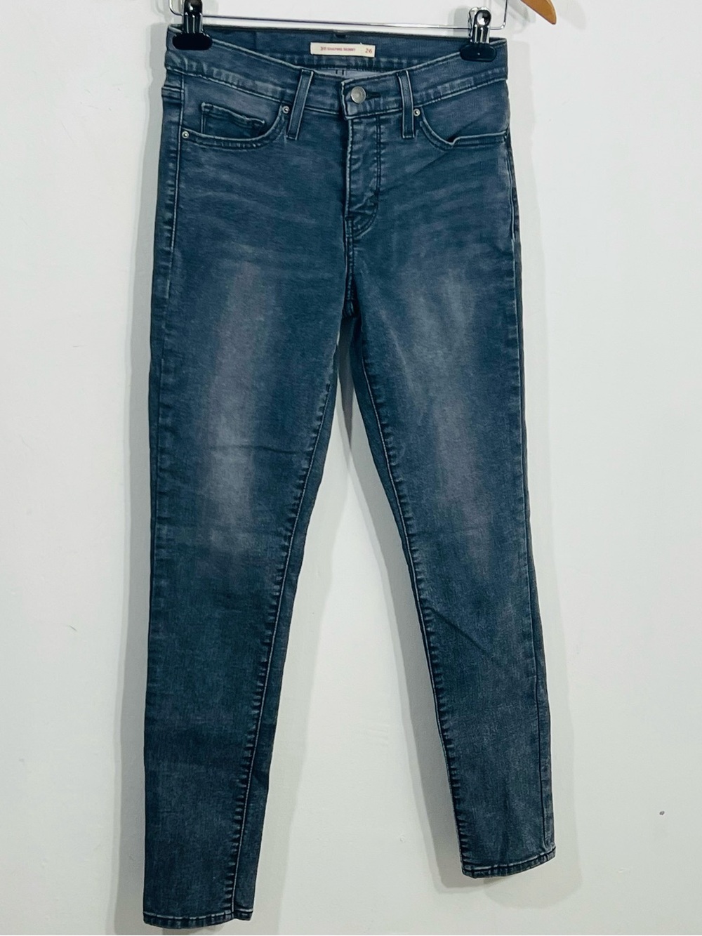 Levi's 311 Shaping Skinny Gray Classic 5 Pocket Jeans 9" Rise Size 26 Casual